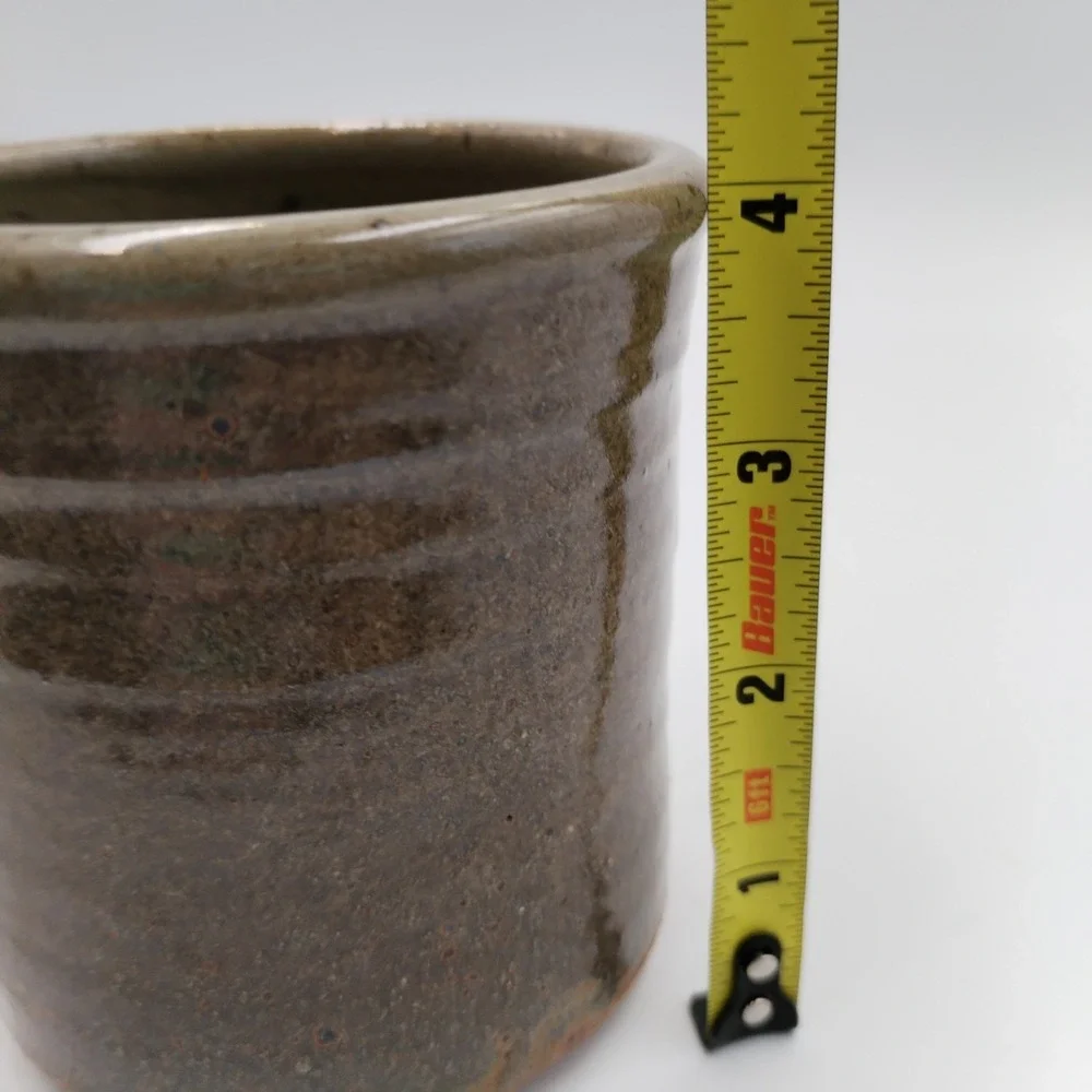 Vintage 1989 Signed Studio Pottery Tumbler Trident Mark PS 89 Stoneware Cup 4